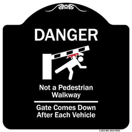 Designer Series-Danger Not A Pedestrian Walkway Gate Comes Down After Each Veh